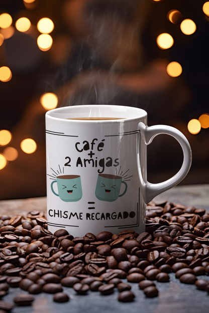 Disfrute del Chisme con esta tasa para cafe: "Chisme Recargado", 11oz, coffee mug