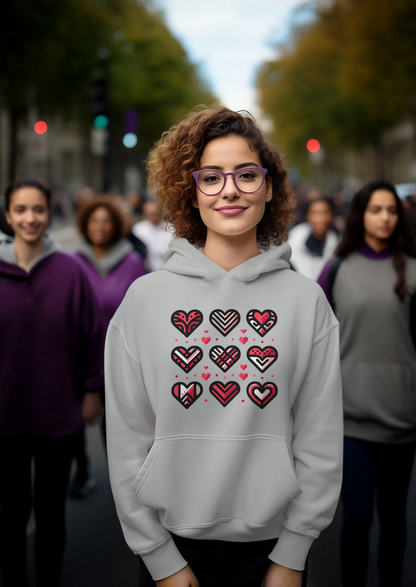 "Nine Heart" Hooded Sweatshirt, Perfect for a love gift!!