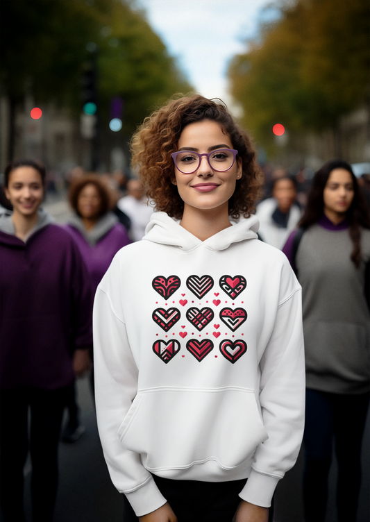 "Nine Heart" Hooded Sweatshirt, Perfect for a love gift!!