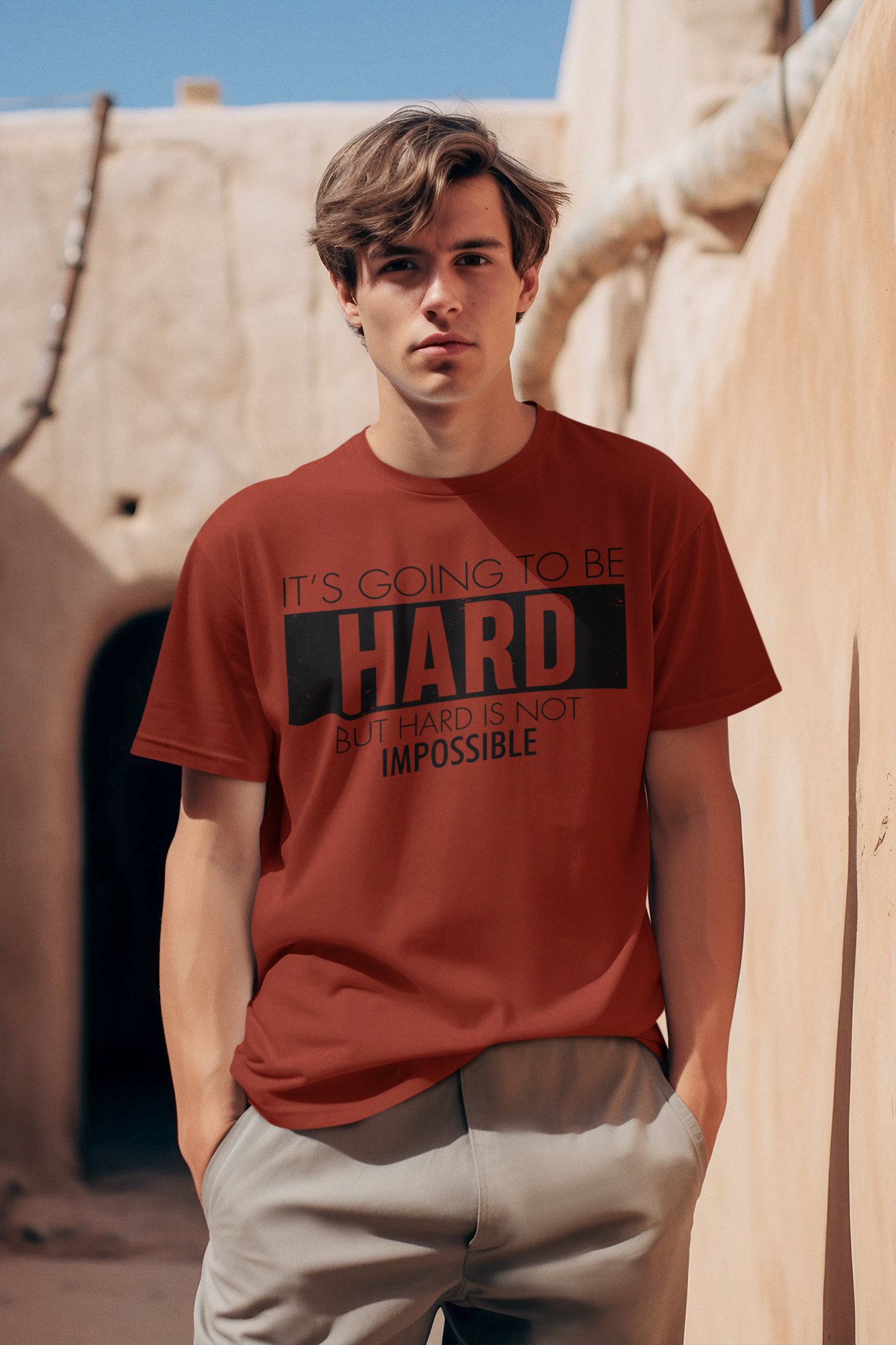 "Hard is Not Impossible" T-shirt, Motivational, perfect gift.