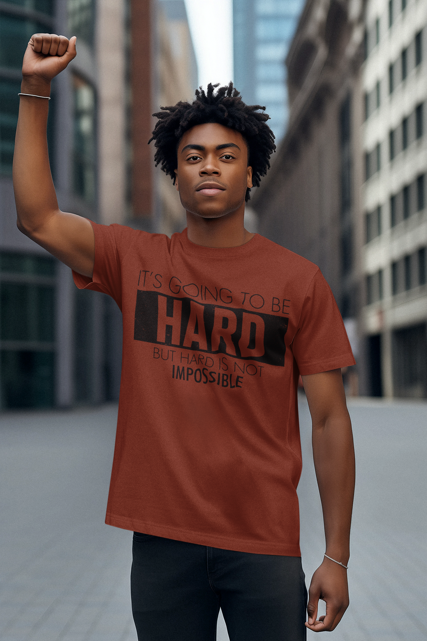 "Hard is Not Impossible" T-shirt, Motivational, perfect gift.